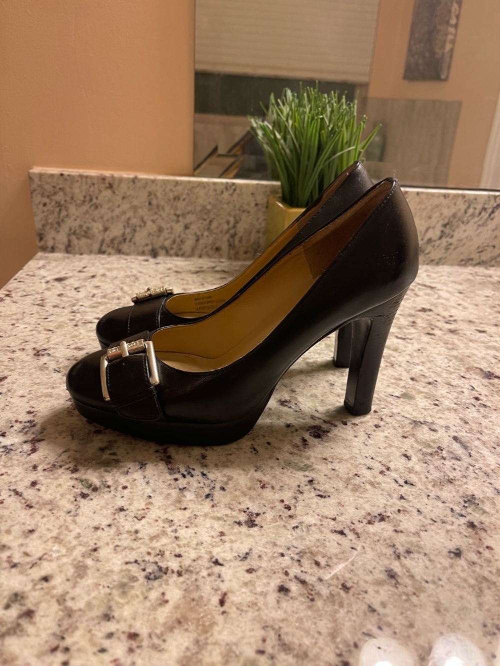 MICHAEL Michael Kors Black Leather Buckle Platform Pump - Picture 4 of 9